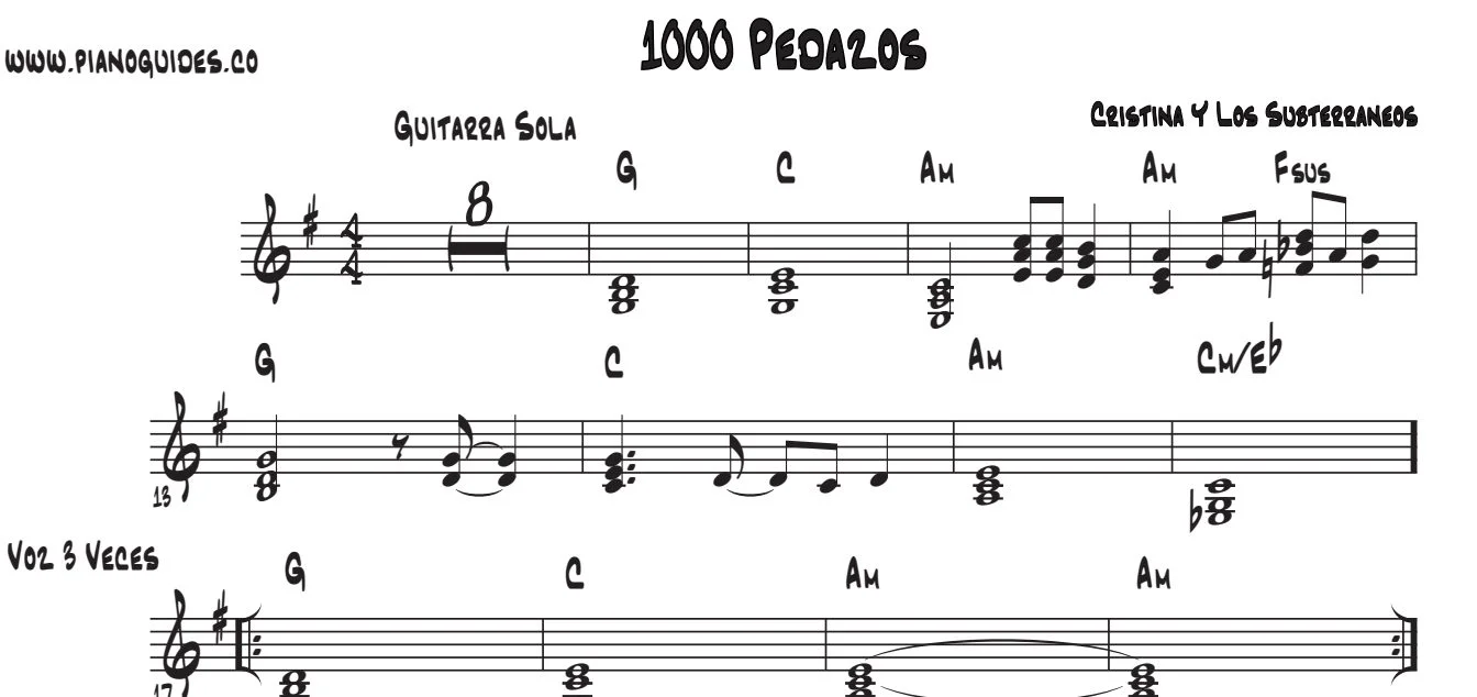 Título y primeras líneas de la guía de 1000 Pedazos