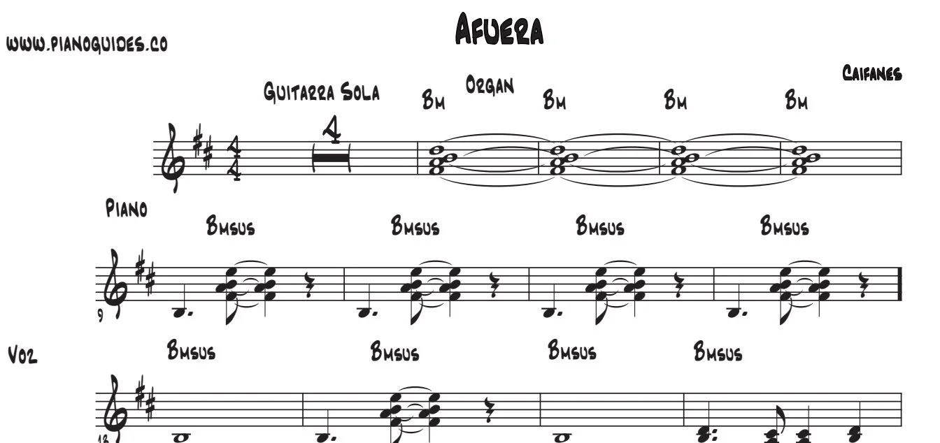 Título y primeras líneas de la guía de Afuera