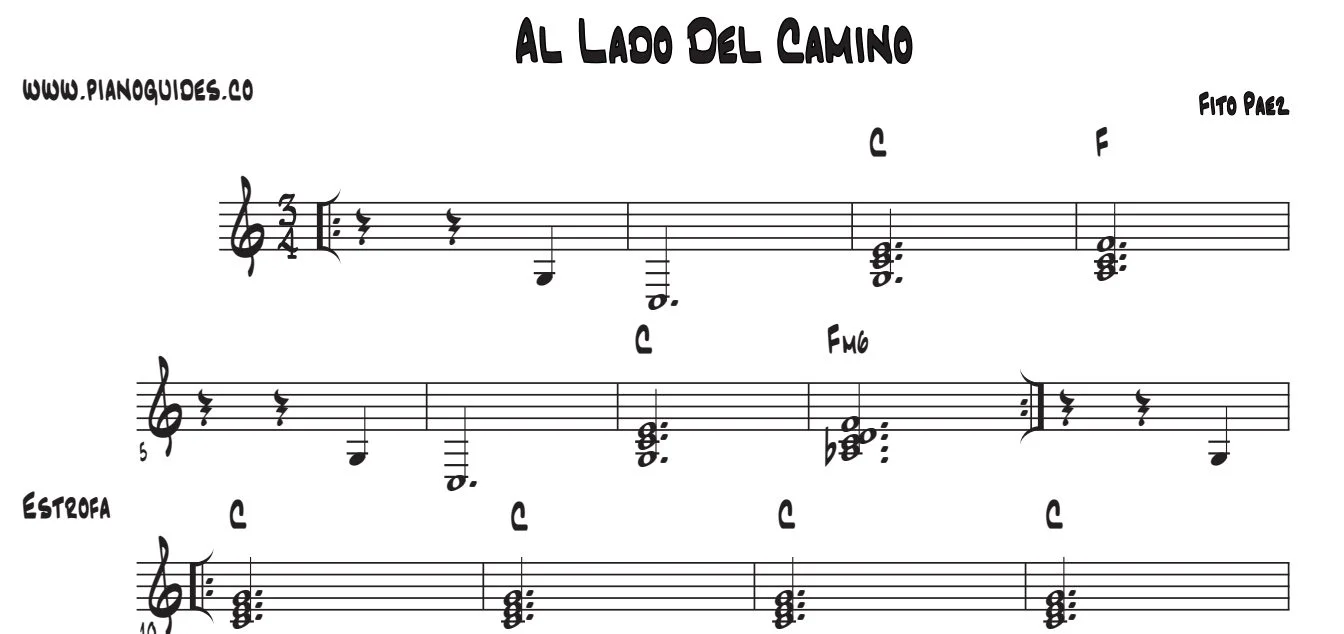 Título y primeras líneas de la guía de Al Lado Del Camino