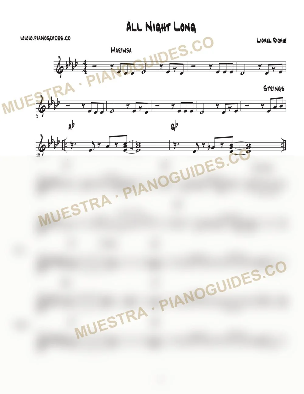 Primera página de la guía All Night Long