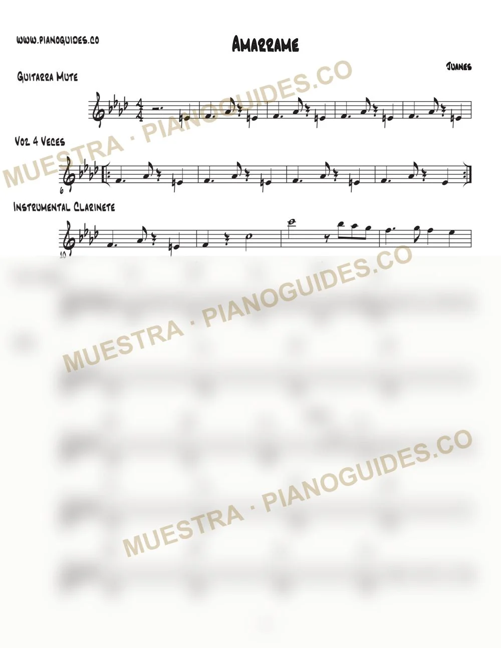 Primera página de la guía Amárrame