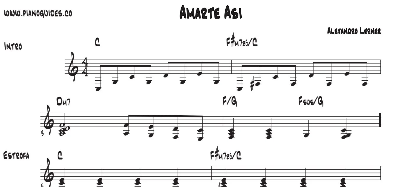 Título y primeras líneas de la guía de Amarte Así