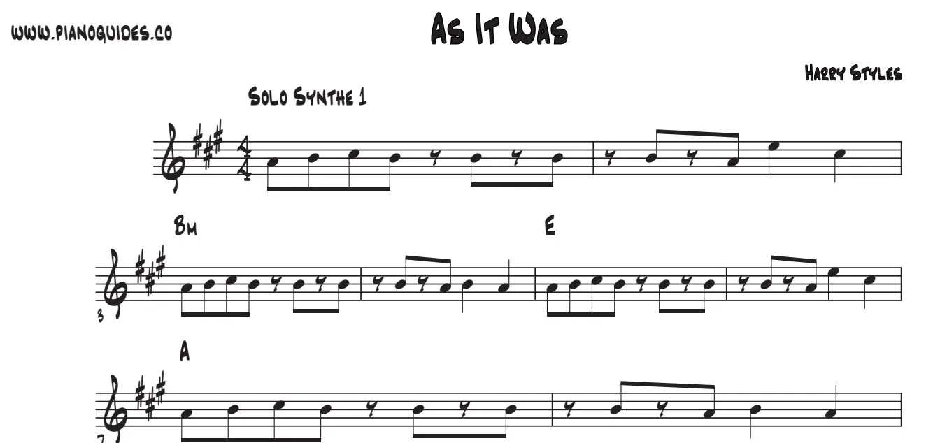 Título y primeras líneas de la guía de As It Was