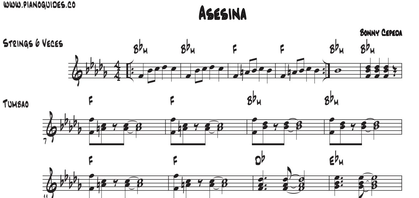 Título y primeras líneas de la guía de Asesina