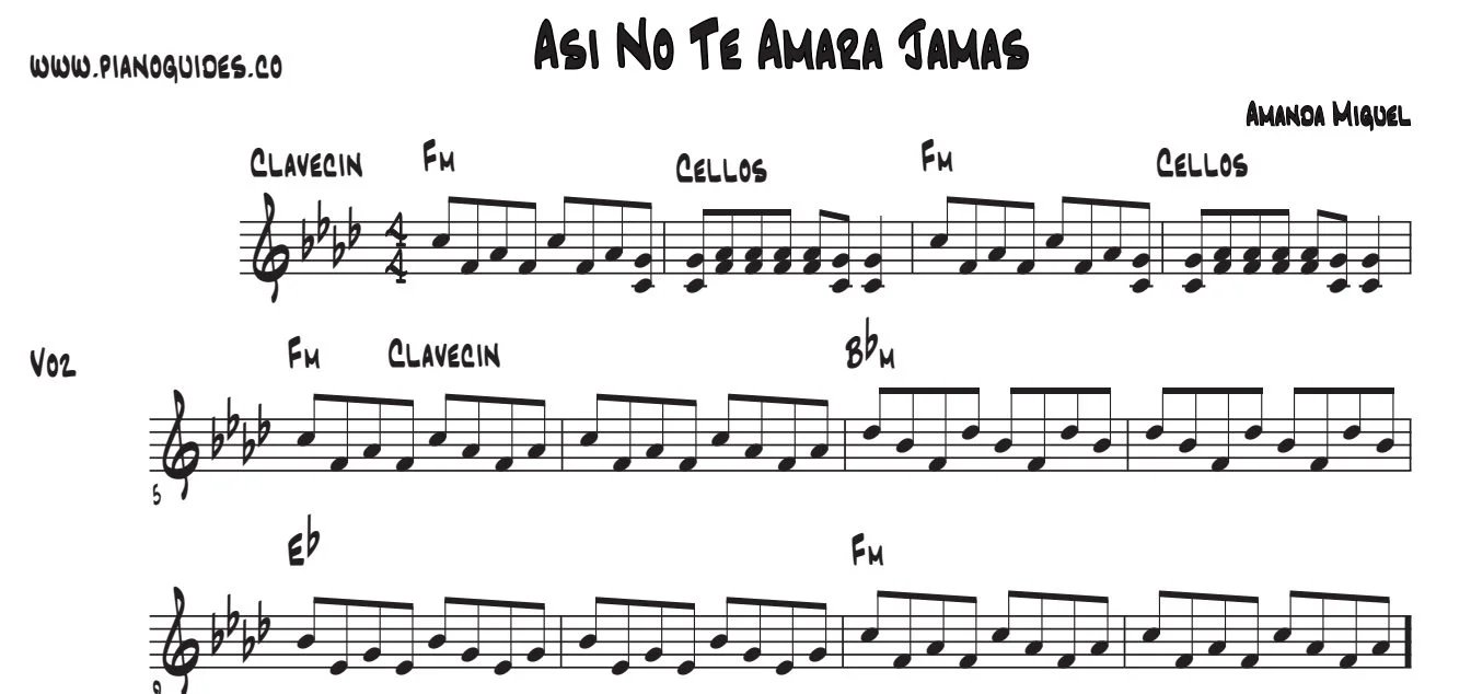 Título y primeras líneas de la guía de Así No Te Amará Jamás