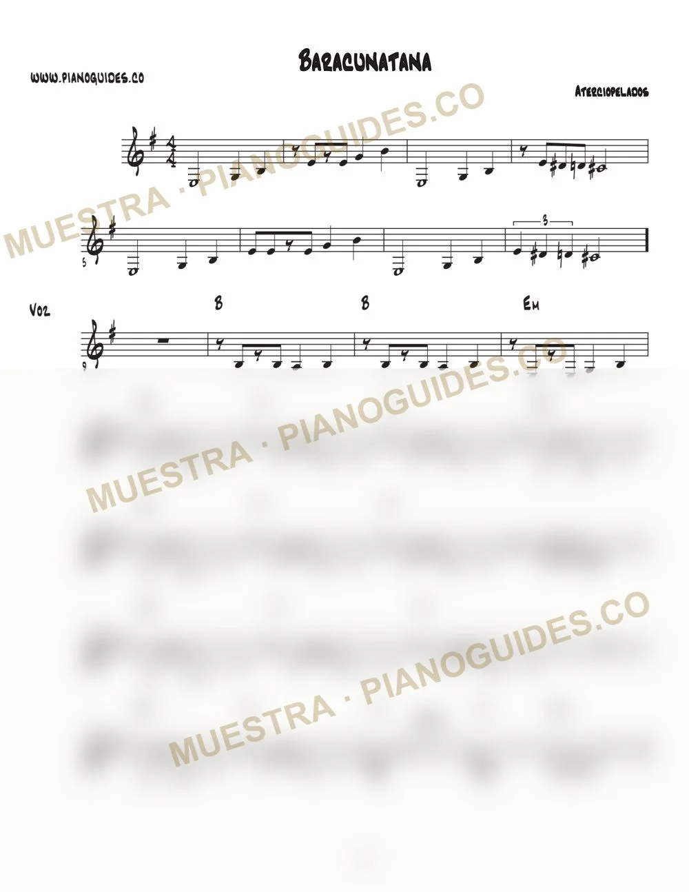 Primera página de la guía Baracunatana