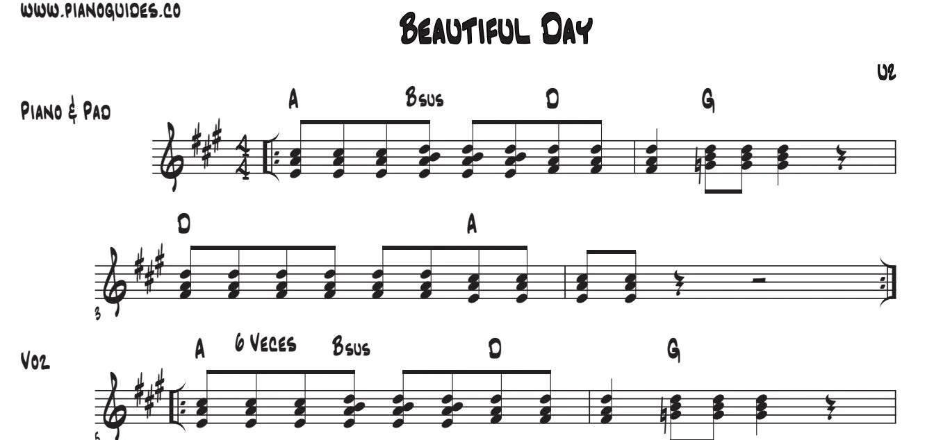 Título y primeras líneas de la guía de Beautiful Day