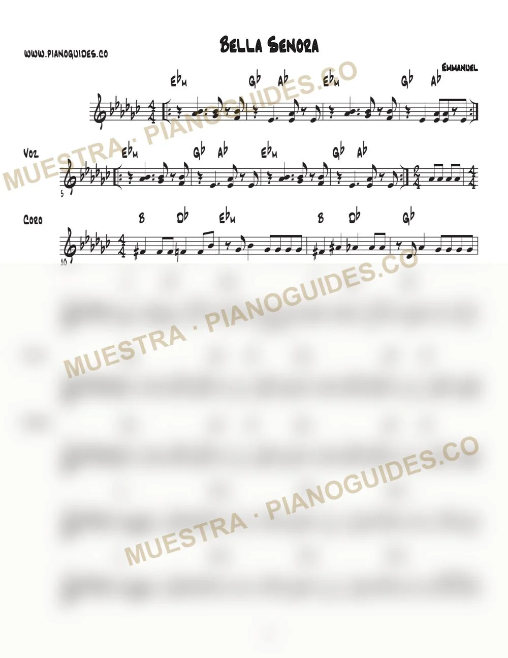 Primera página de la guía Bella Señora