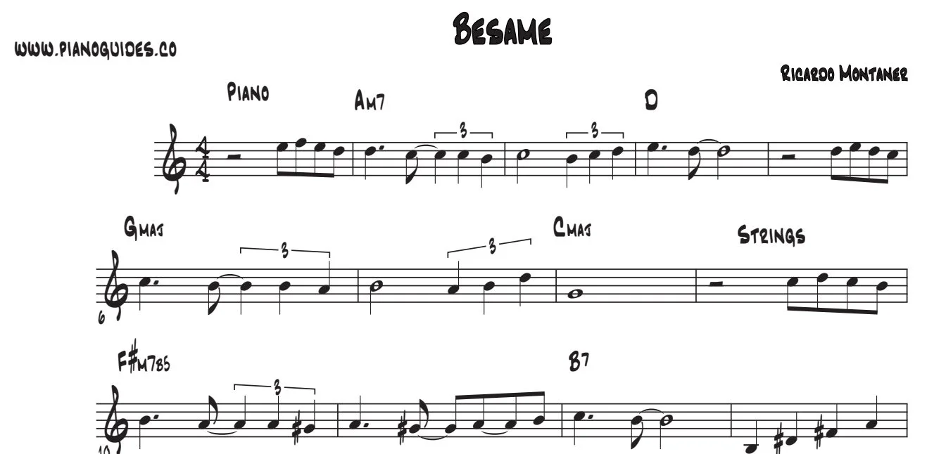 Título y primeras líneas de la guía de Bésame