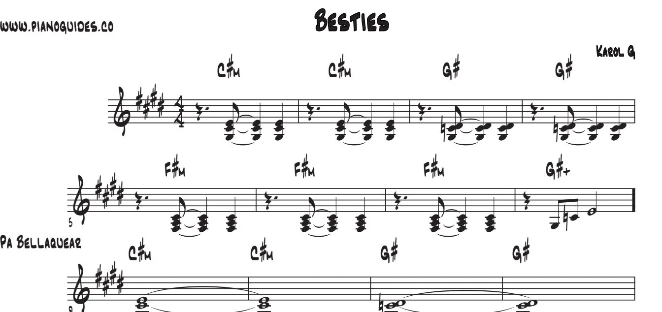 Título y primeras líneas de la guía de Besties