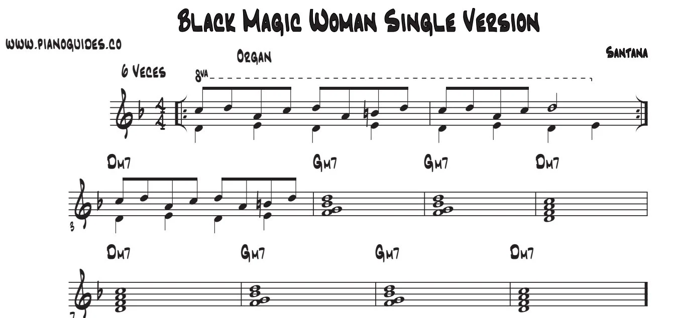 Título y primeras líneas de la guía de Black Magic Woman