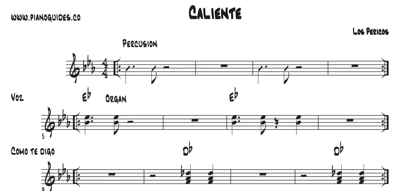 Título y primeras líneas de la guía de Caliente