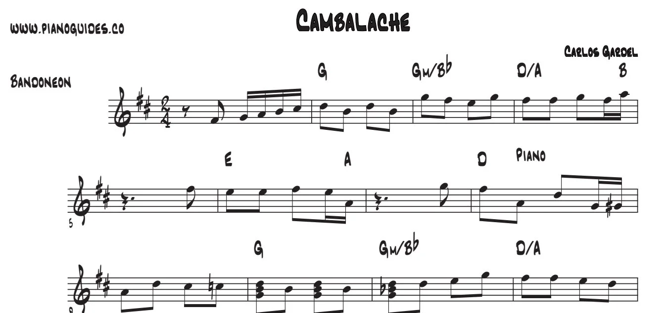 Título y primeras líneas de la guía de Cambalache