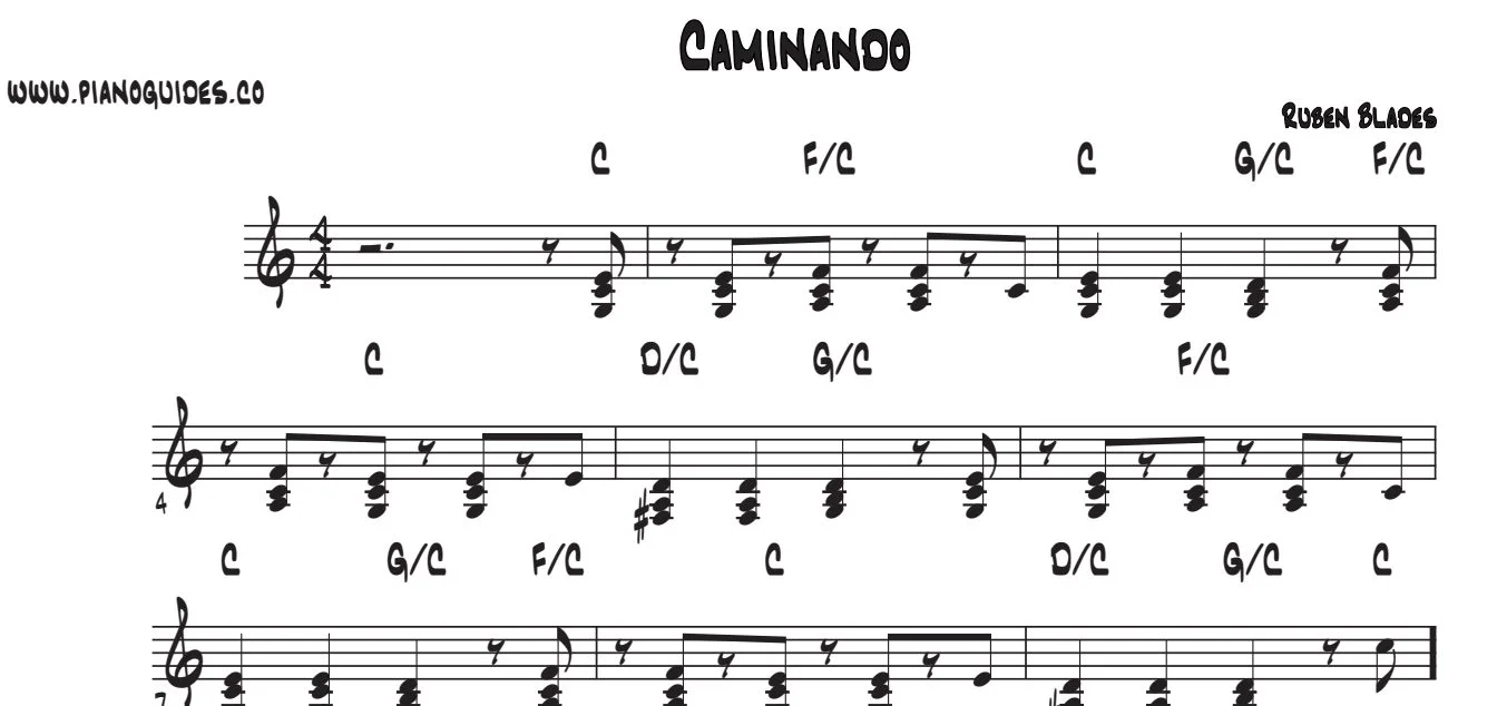 Título y primeras líneas de la guía de Caminando