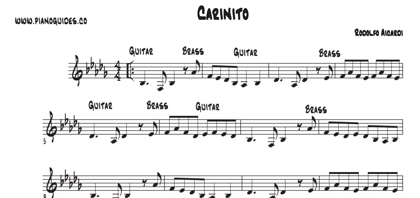 Título y primeras líneas de la guía de Cariñito