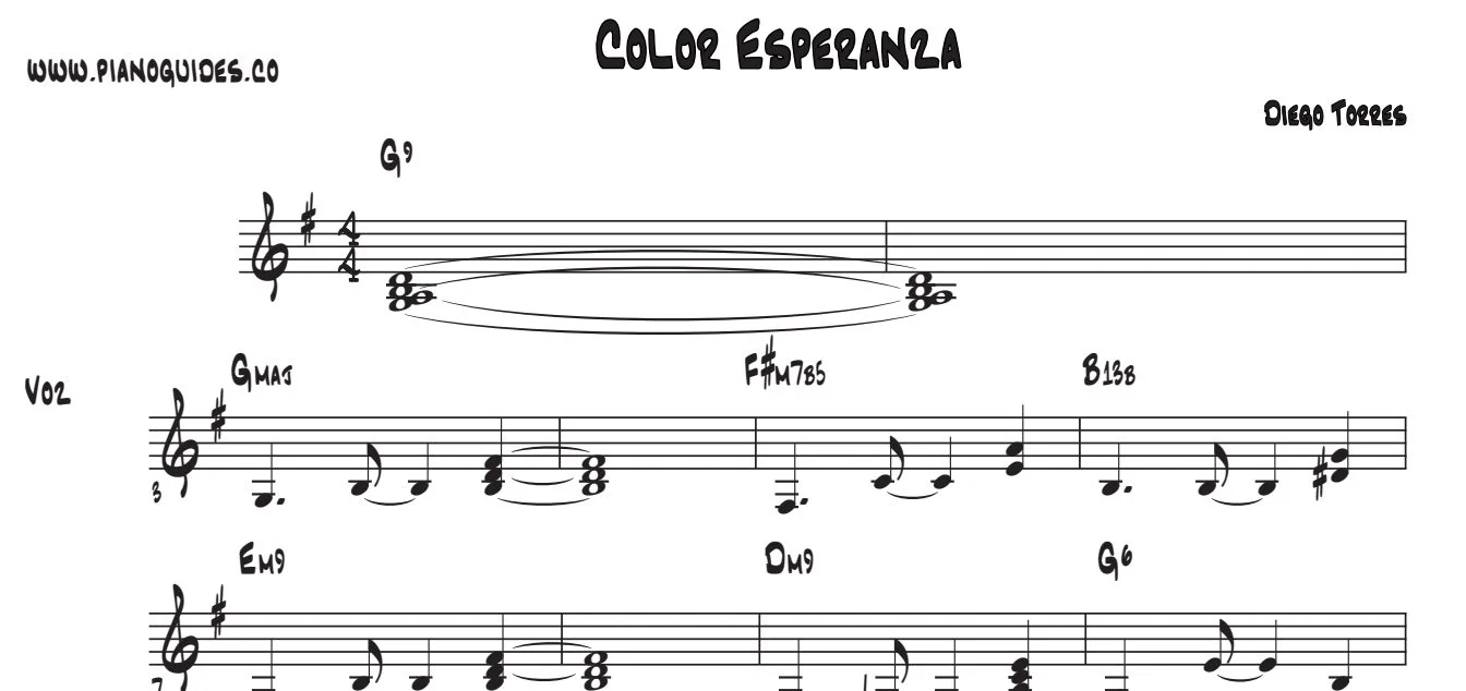 Título y primeras líneas de la guía de Color Esperanza