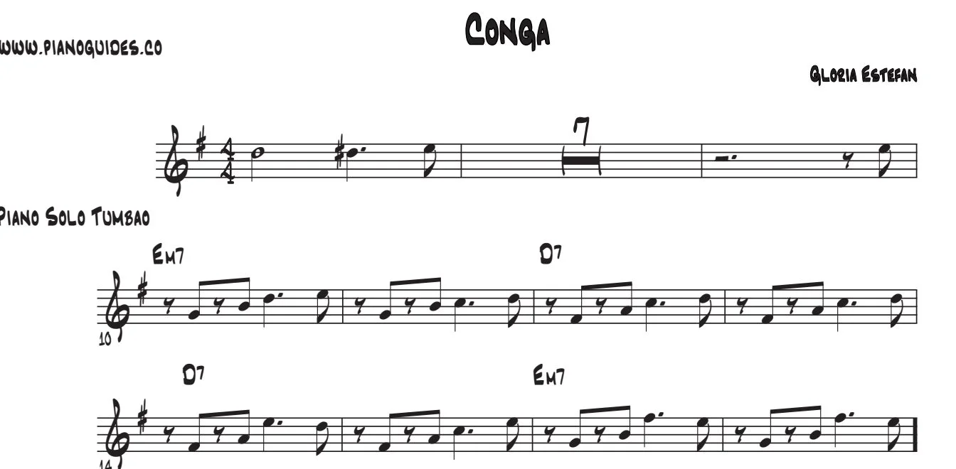 Título y primeras líneas de la guía de Conga