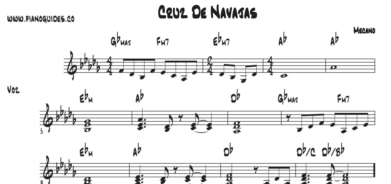 Título y primeras líneas de la guía de Cruz De Navajas