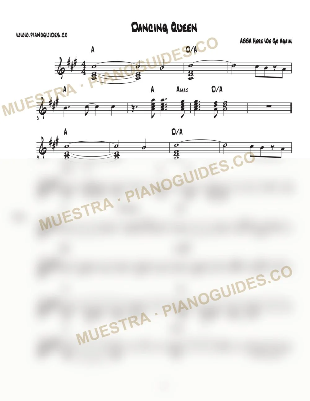 Primera página de la guía Dancing Queen (Here We Go Again)