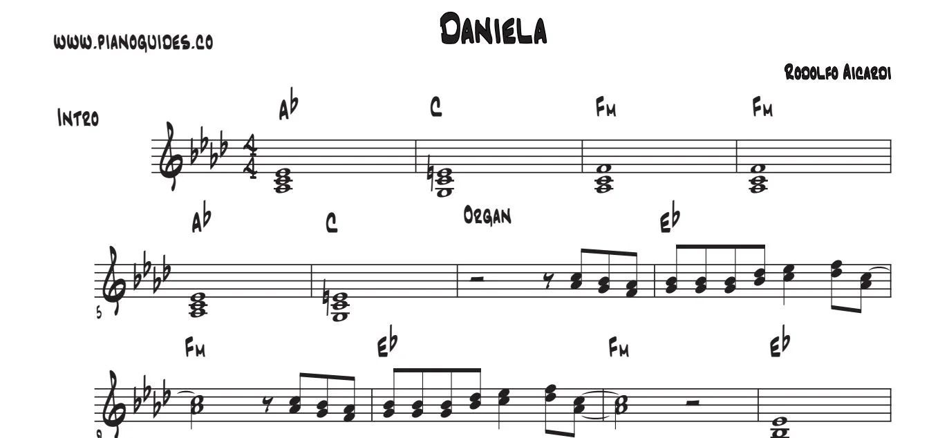 Título y primeras líneas de la guía de Daniela
