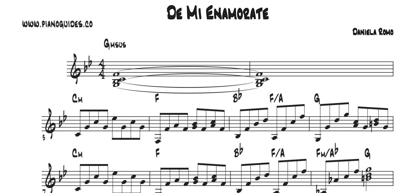 Título y primeras líneas de la guía de De Mí Enamórate