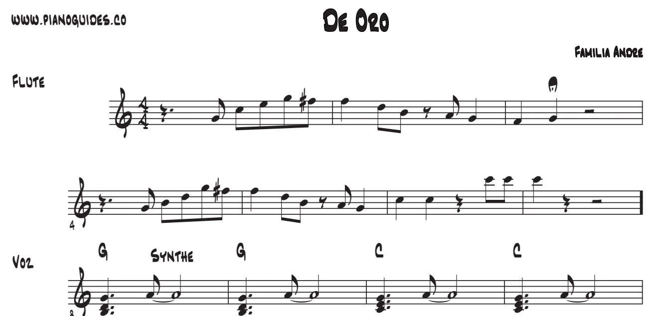 Título y primeras líneas de la guía de De Oro