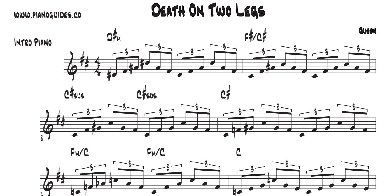 Título y primeras líneas de la guía de Death On Two Legs