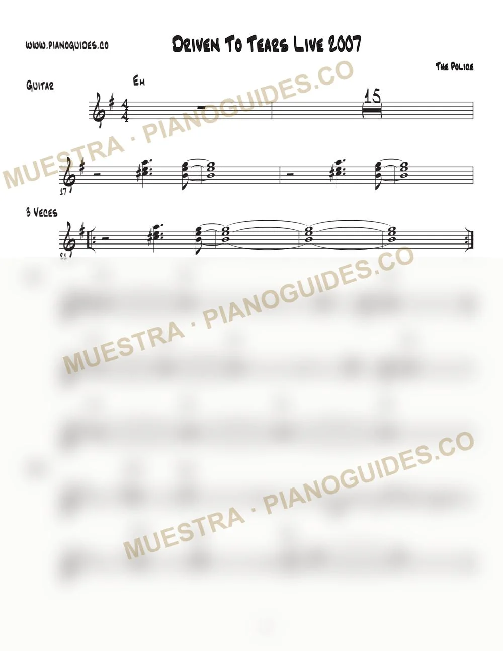 Primera página de la guía Driven To Tears