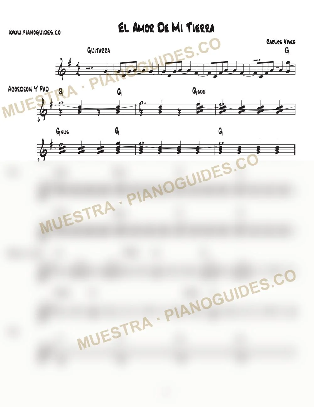Primera página de la guía El Amor De Mi Tierra
