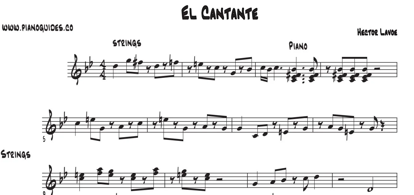 Título y primeras líneas de la guía de El Cantante
