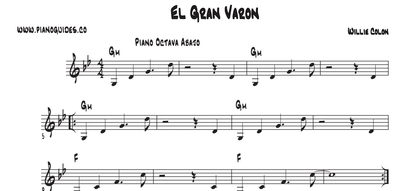 Título y primeras líneas de la guía de El Gran Varón