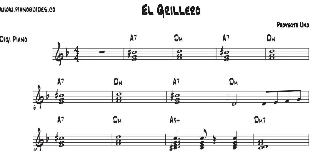 Título y primeras líneas de la guía de El Grillero