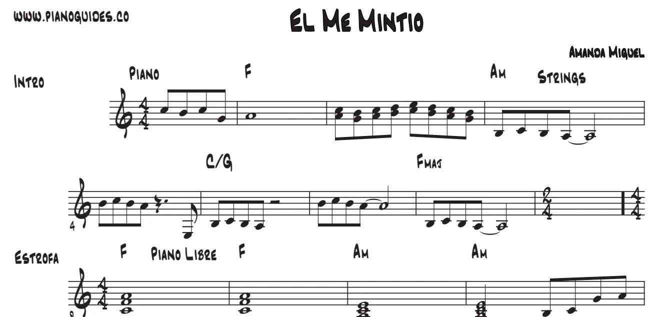 Título y primeras líneas de la guía de Él Me Mintió