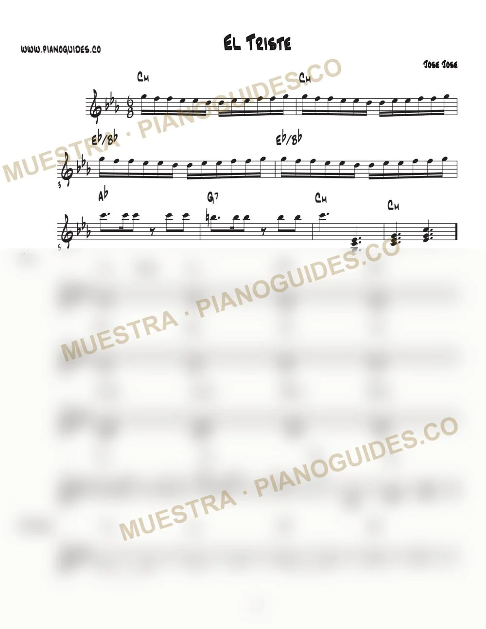 Primera página de la guía El Triste
