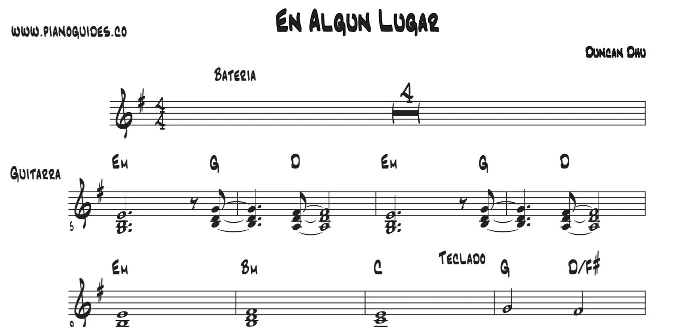 Título y primeras líneas de la guía de En Algún Lugar