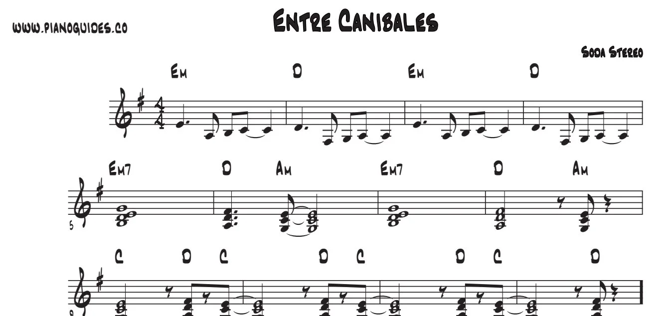 Título y primeras líneas de la guía de Entre Caníbales