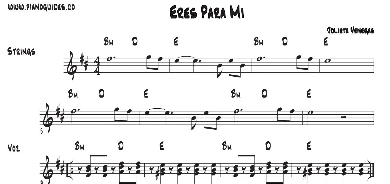 Título y primeras líneas de la guía de Eres Para Mí