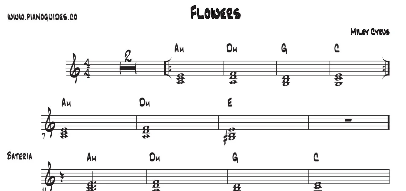 Título y primeras líneas de la guía de Flowers