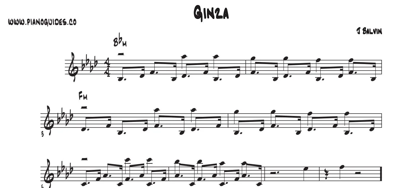 Título y primeras líneas de la guía de Ginza