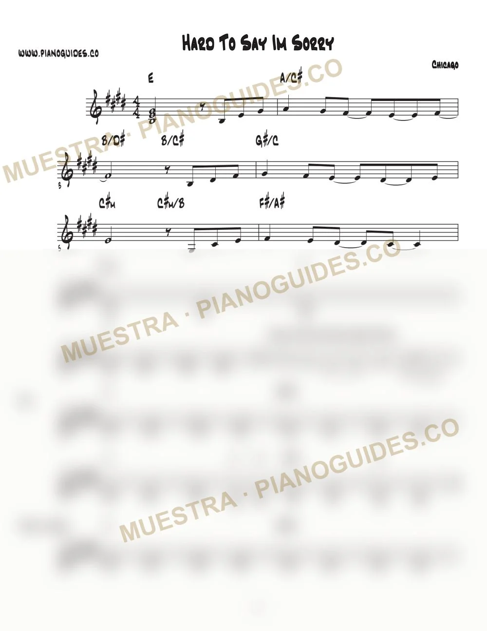 Primera página de la guía Hard To Say I'm Sorry