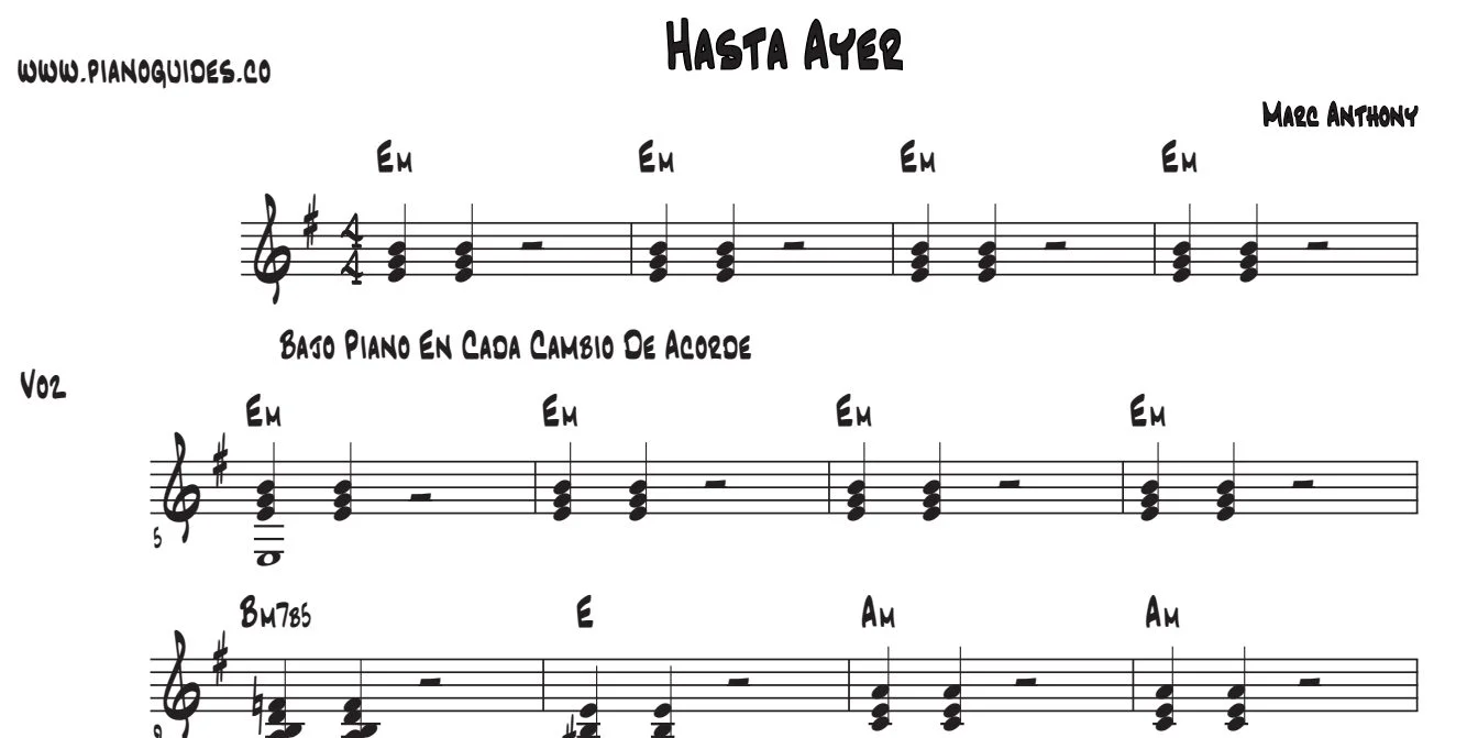 Título y primeras líneas de la guía de Hasta Ayer