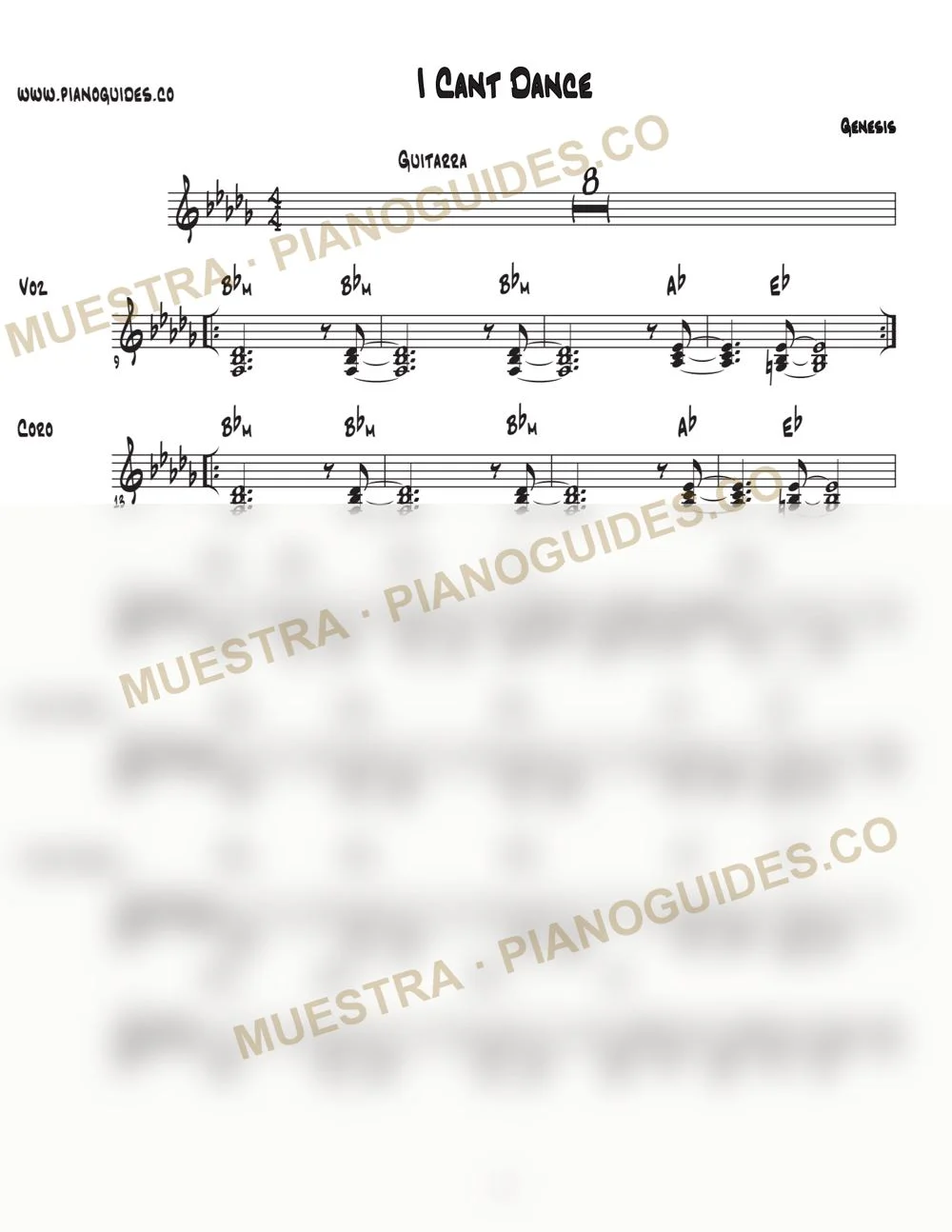 Primera página de la guía I Can't Dance