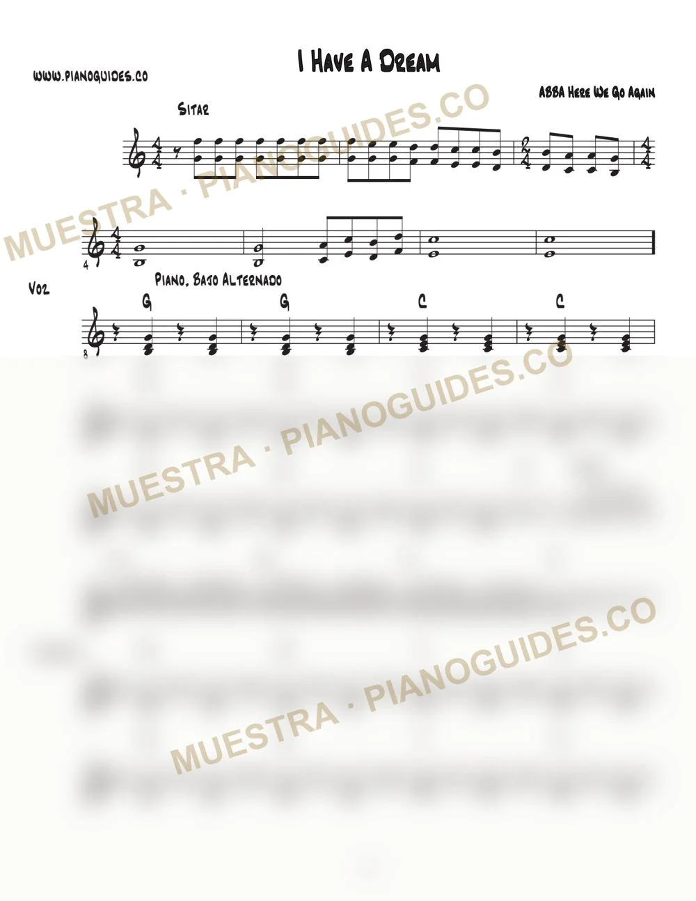 Primera página de la guía I Have A Dream (Here We Go Again)