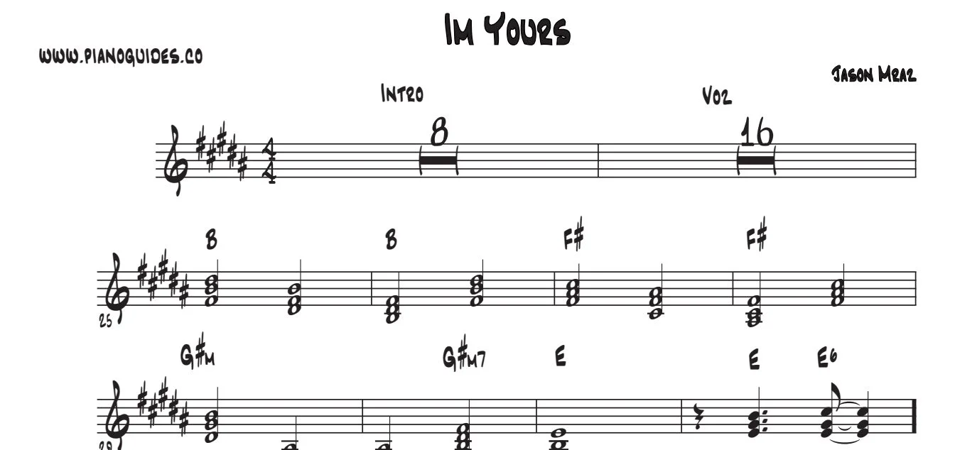 Título y primeras líneas de la guía de I'm Yours