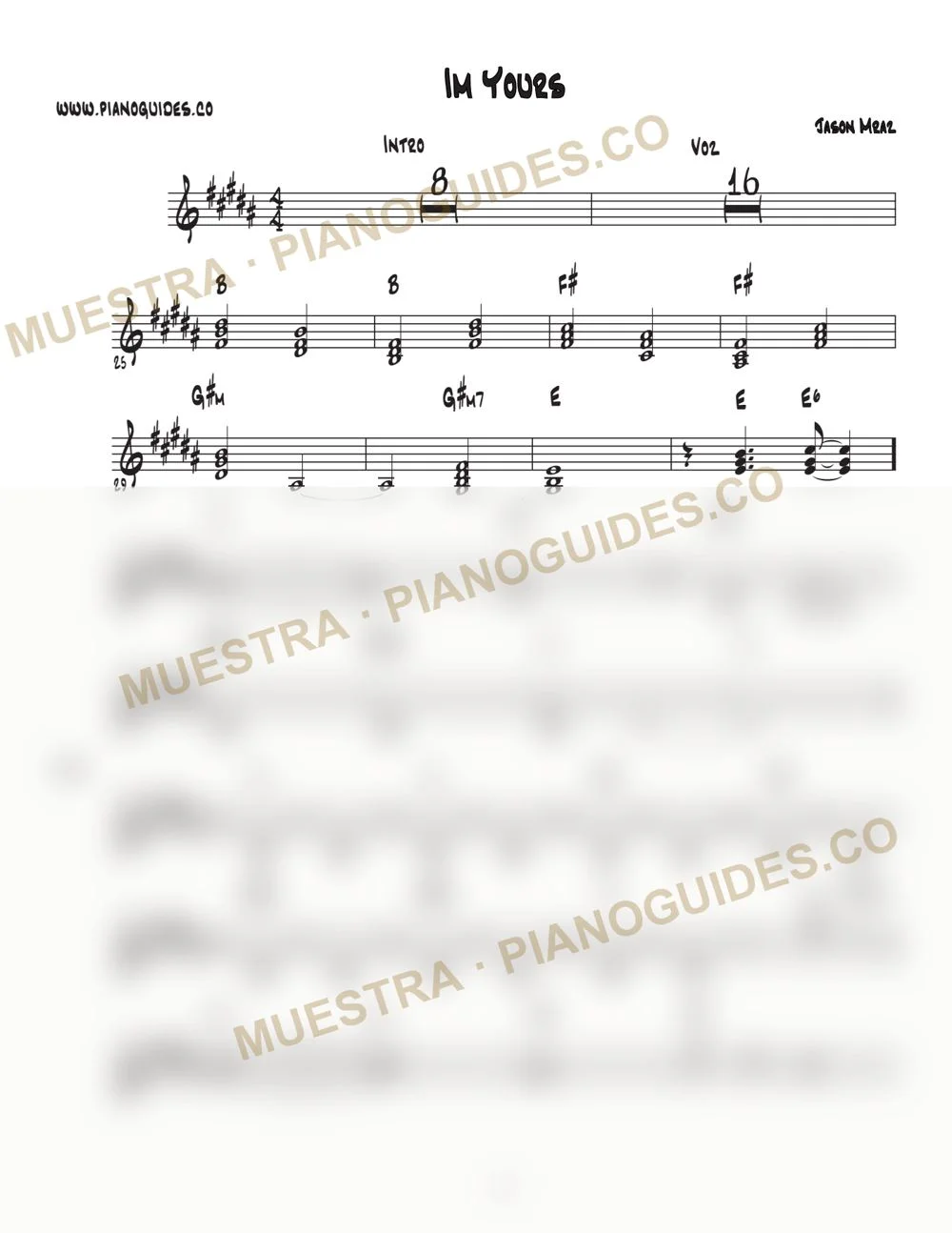 Primera página de la guía I'm Yours