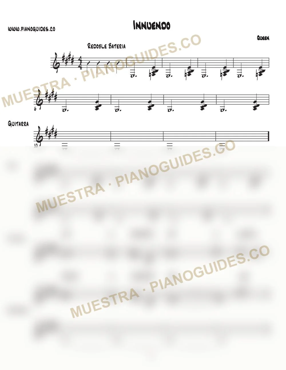 Primera página de la guía Innuendo