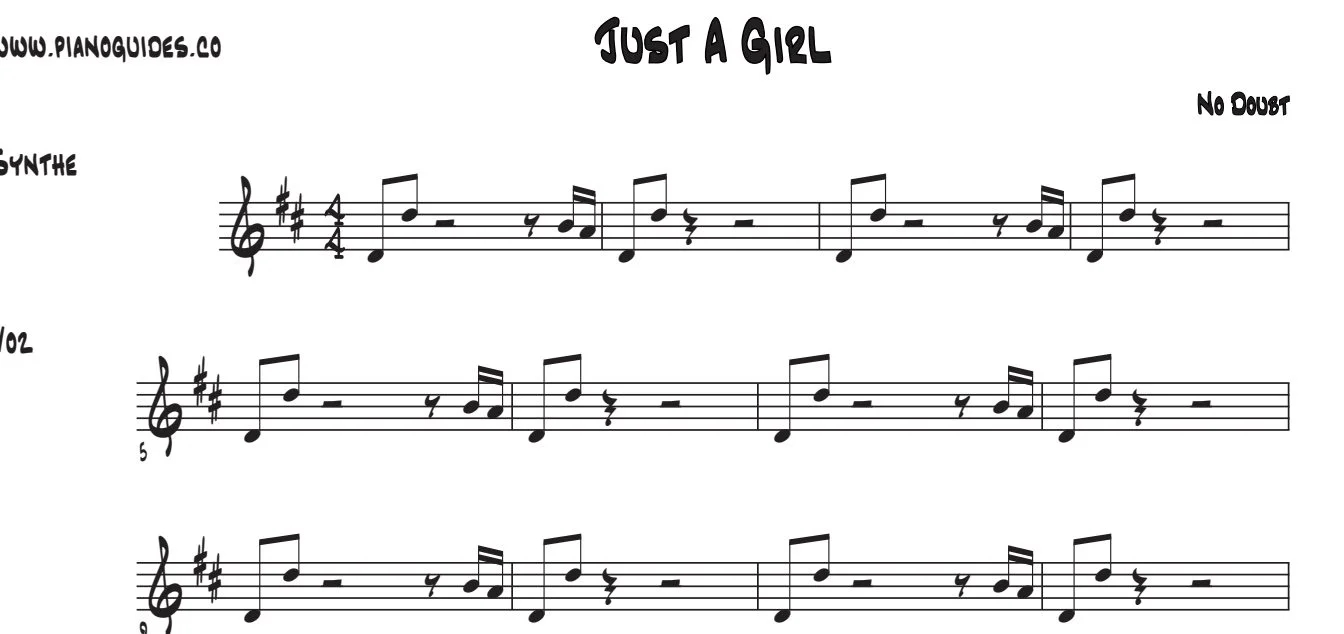 Título y primeras líneas de la guía de Just A Girl