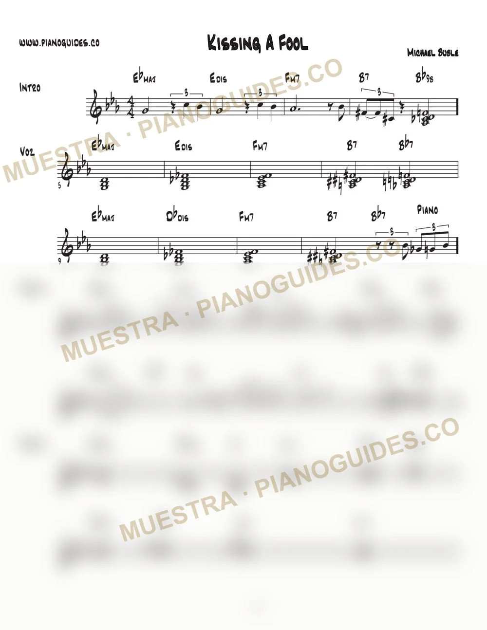 Primera página de la guía Kissing A Fool