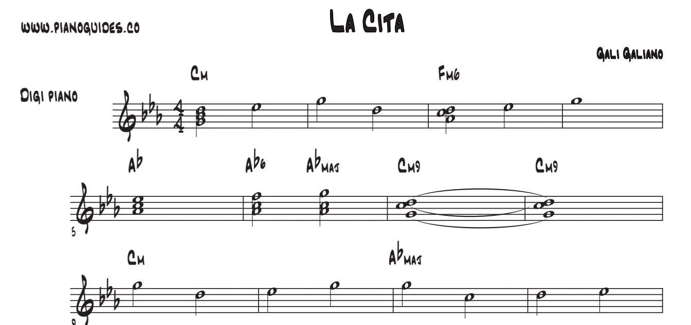 Título y primeras líneas de la guía de La Cita