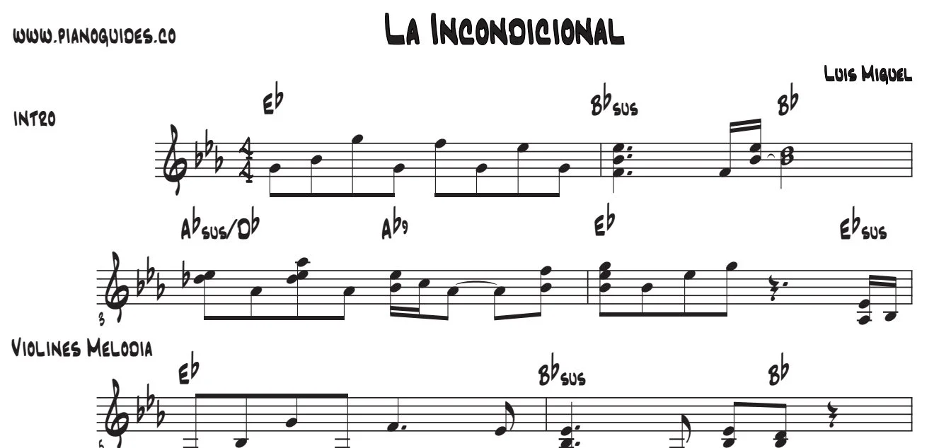 Título y primeras líneas de la guía de La Incondicional